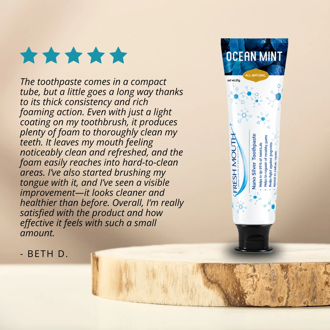 Fresh Mouth Ocean Mint Nano Silver Toothpaste 2 Pack - Image 3