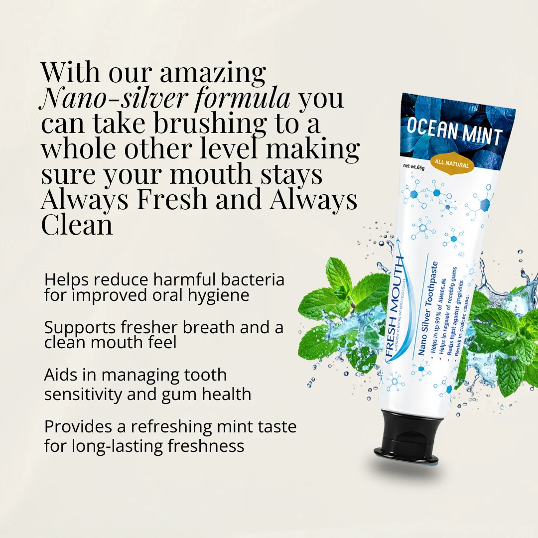 Fresh Mouth Ocean Mint Nano Silver Toothpaste 2 Pack - Image 4