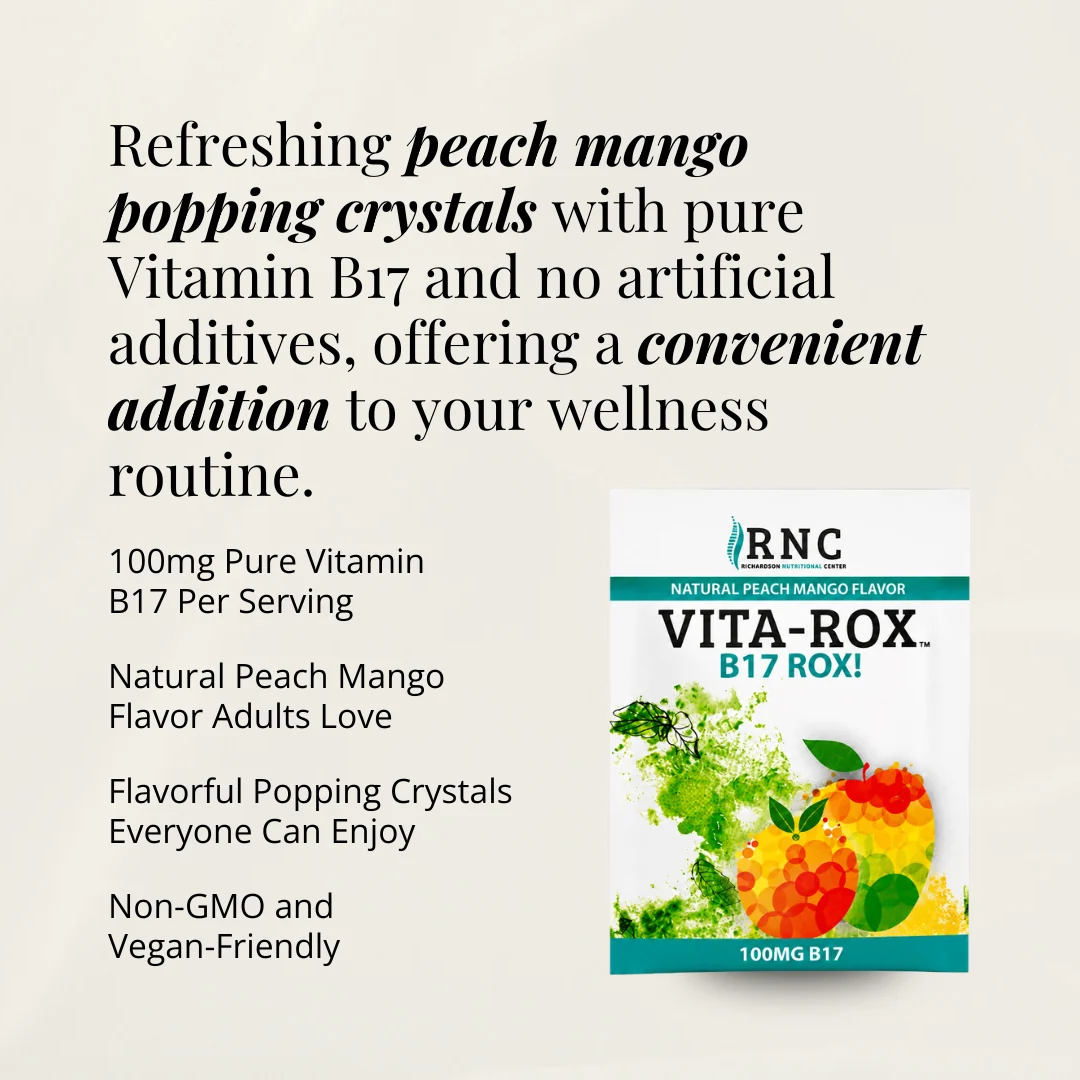 Vita-Rox 100mg B17 Popping Candy- Natural Peach Mango Flavor  (for 12+) - Image 4