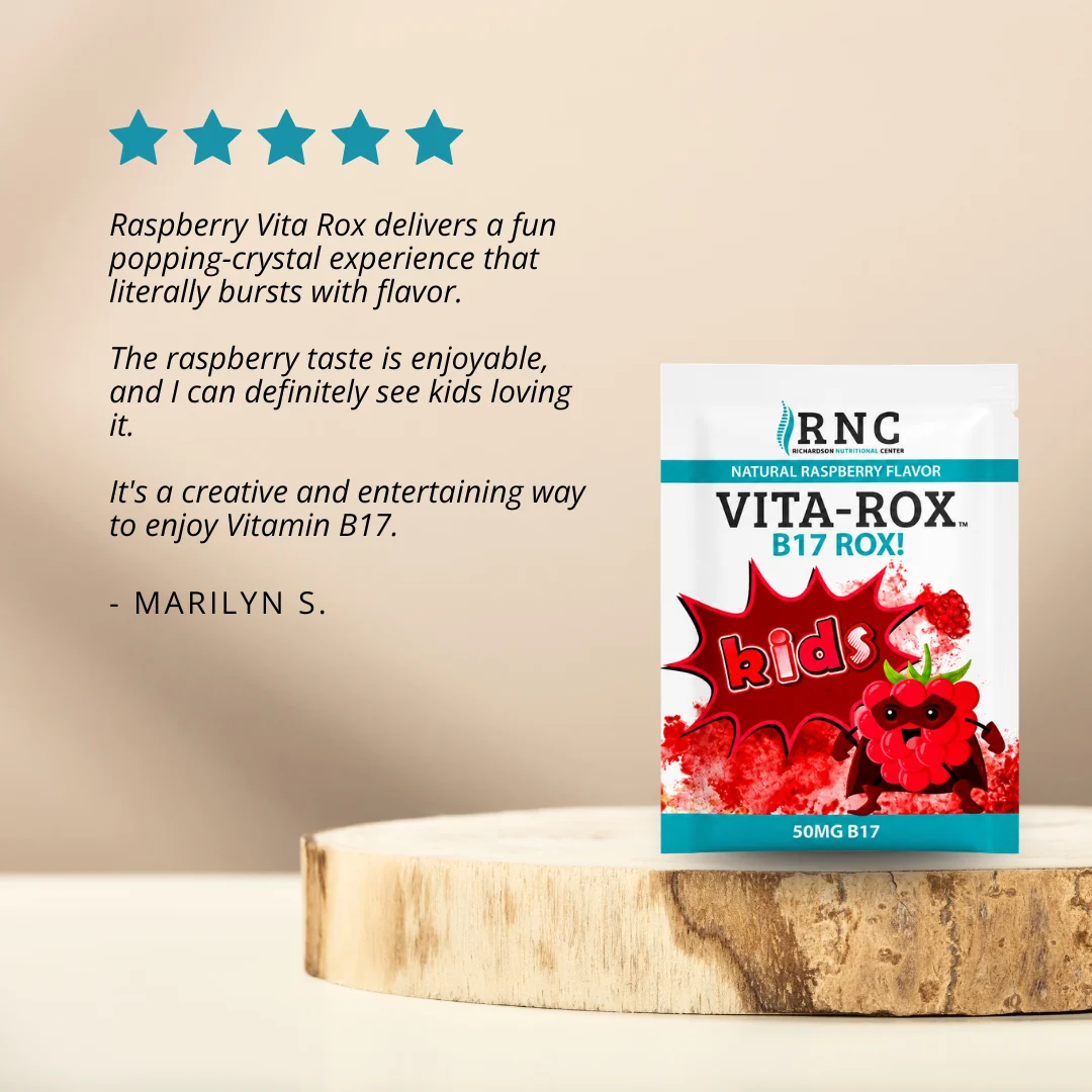 Vita-Rox 50mg B17 Popping Candy - Natural Raspberry Flavor  (for 4+) - Image 3